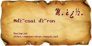 Mácsai Áron névjegykártya