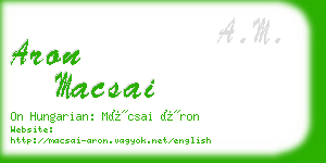 aron macsai business card